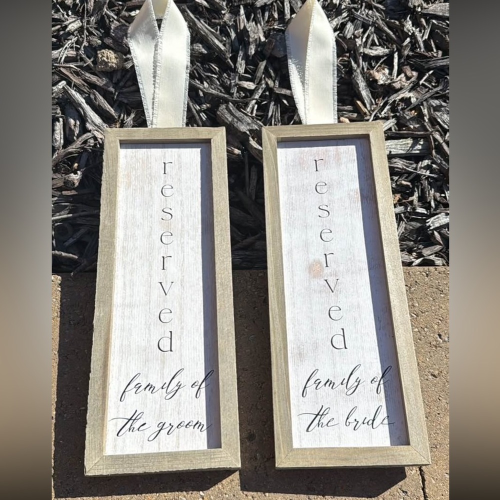 Wooden Reserved Wedding Signs